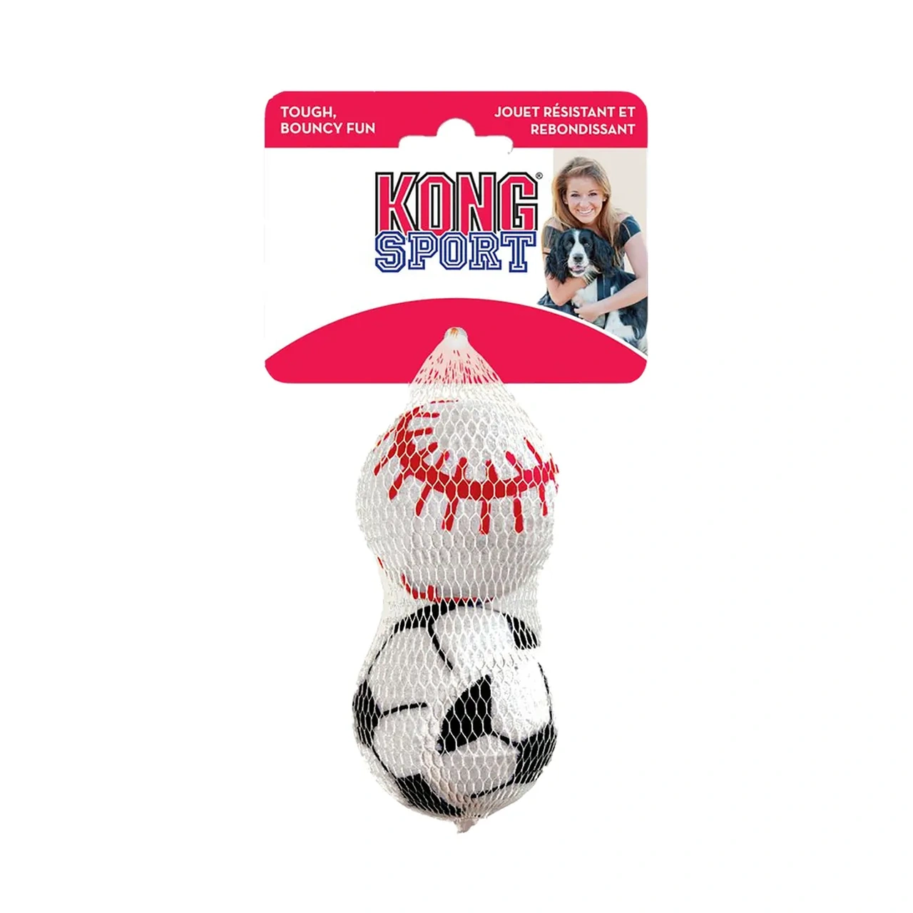 KONG Sport Balls L 9 cm 2 stk - robuste apportbolde til hund